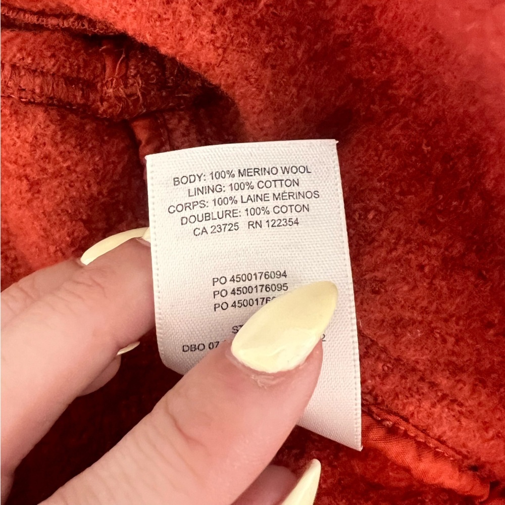 Aritzia Wilfred The Ganna Cropped Shirt Jacket/Shacket- Orange- Size S - Picture 8 of 12